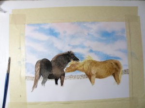 Sky is dropped in with a few strokes