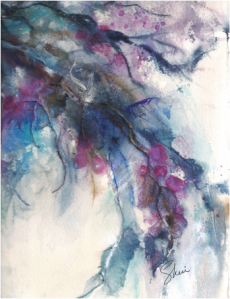 Winters Chill 12 x 9 Watercolours Collage Mixed Media Original -