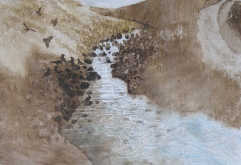 Rooks on the Rocks, 8 x 11, February, 2019