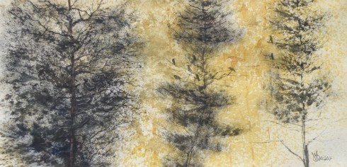Three Pines, 8 x16, Sept 2019